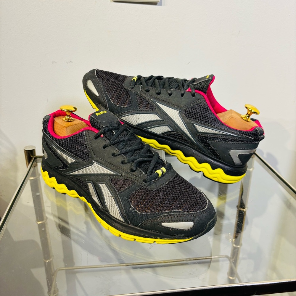 Reebok Women's Zigtech Running Shoes Gray Pink Yellow #039501 911 Size 8.5